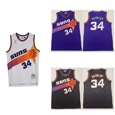 Mens Charles Barkley Jersey #34 Vintage Full Size S - 2XL Black White Purple • $29.99