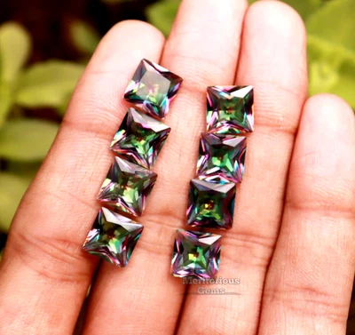$121.46 • Buy 8 Pcs Princess Shape Alexandrite Loose Gemstone Certified Natural Alexandrite