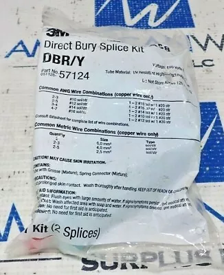 $15 • Buy 3m Dbr/y Direct Bury Splice Kit 57124 New 2 In Bag