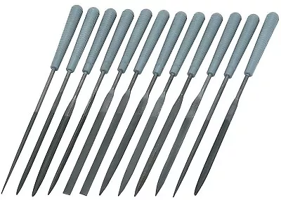 $33.03 • Buy 12 Precision NEEDLE FILE SET VaRieTy Small Carbon Steel 6  Files ABS Poly Handle