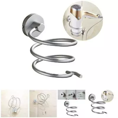 Hair Dryer Holder Bathroom Stand HairStraightener Rack Wall Mount Space Aluminum • $12.34