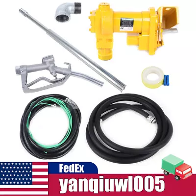  Fuel Transfer Pump W/Hose & Manual Nozzle 20 GPM 12 Volt DC Motor Gasoline Pump • $191.90