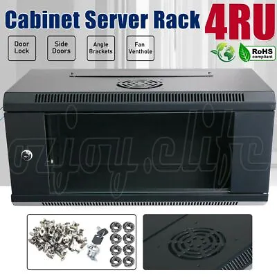 4RU 19 Inch 450mm Deep Wall Mount Cabinet Server Rack Data Network Comms  4U 19  • $108.99