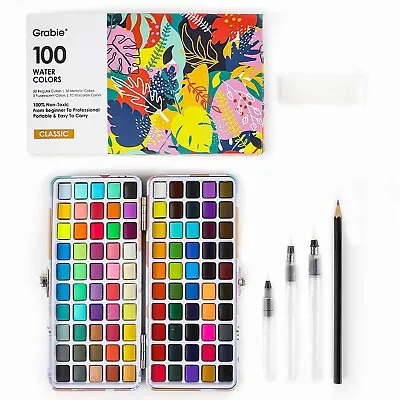 $39.99 • Buy Grabie Watercolor Paint Set, 100 Colors, Watercolor Brush Pen And Tools Included