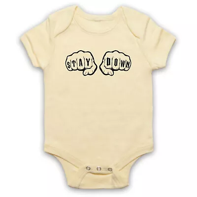 Stay Down Mma Fighting Slogan Mixed Martial Arts Cool Baby Grow Shower Gift • £16.99