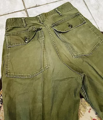 1970’s Vintage VIETNAM Sateen OG-107 Us Army 32x31 Military TYPE1 Trousers Pants • $70