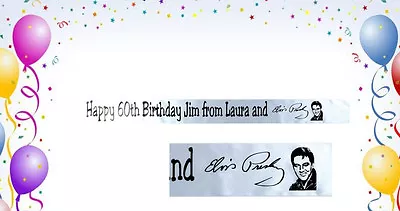 ELVIS PRESLEY PERSONALISED Polyester RIBBON BANNER Minimum Order Is Only 1 Metre • $5.60