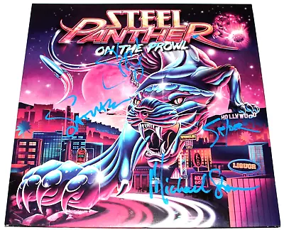 STEEL PANTHER BAND SIGNED 'ON THE PROWL' ALBUM VINYL RECORD LP W/COA X4 MICHAEL • $254.99