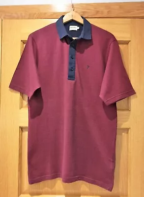 Bnwot Mens Farah Size Small Maroon Polo Shirt - Never Worn - Excellent Condition • £8.99