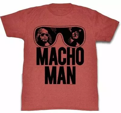 Adult WWE World Wrestling Entertainment Old School Macho Man Glasses Red T-Shirt • $22.95