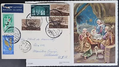 MayfairStamps Egypt 1963 To Manitou Springs CO Christmas Card & Cover Aaj_39045 • $1