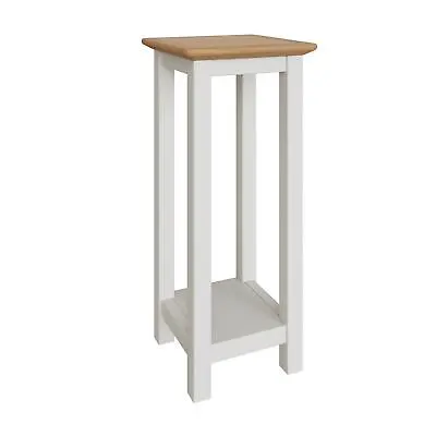 Assembled Side End Lamp Table Linen Cream Solid Oak Living Room Furniture • £39.95