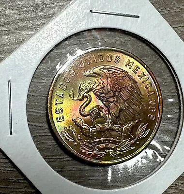 Bu- Toning—1964 Mexico 20 Centavos — Bu — Beautiful Toning Coin • $20