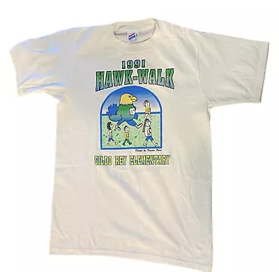 1991 Hawk Walk T Shirt Small Auburn Washington Gildo Rey Elementary Vtg 90s • $35