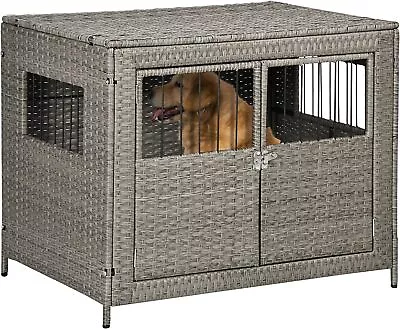 Dog Kennel Furniture Outdoor Indoor For Medium To Large Sized Dogs Gray • $151.79