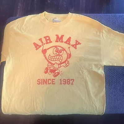 Nike Air Max Since 1987 Men’s Vintage Graphic T-Shirt Loose Fit Yellow Red XL • $29.99