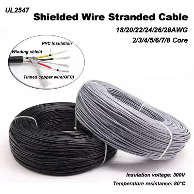 18/20/22/24/26/28 AWG 2/3/4/5/6/7/8 Core Shielded Stranded Wire/CNC Signal Cable • $8.47