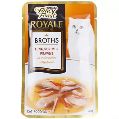 Fancy Feast Cat Food Tuna Surimi & Prawn Broth 12 X 40g • $19.99