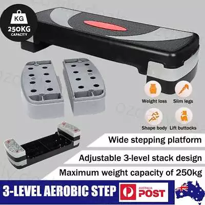 3-Level Aerobic Step Exercise Stepper Steps Home Gym Fitness Block Riser Bench • $34.25