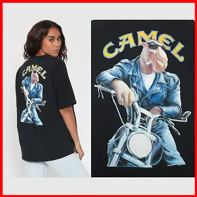 Vintage 1992 Joe Camel Cigarettes Daytona Beach Bike Week T Shirt Black AllSize • $23.79