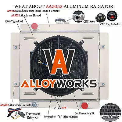 3 Row Radiator W/ Shroud Fan Kit FOR 1968-80 Ford Escort Mk1 Mk2 PINTO Rs2000 MT • $259