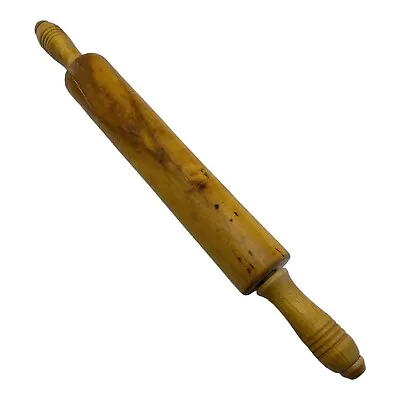 Vintage Wood Rolling Pin Revolving Handles Rotating Handle Easy Spin • $7.99