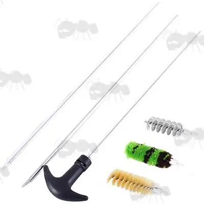 Shotgun Barrel Cleaning Rod Kit W/ Curved T Handle BORE MOP BRUSH TORNADO #10-32 • £9.80