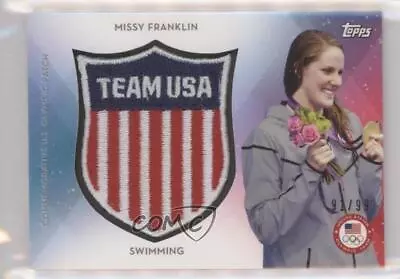 2016 Topps US Olympic & Paralympic Team And Hopefuls /99 Missy Franklin Patch • $5.14