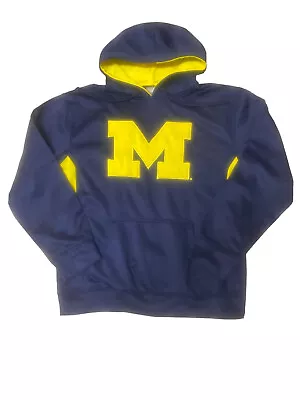 Michigan Wolverines Hoodie Sweatshirt Block M Maize N Blue Pro Edge Adult M • $15.99