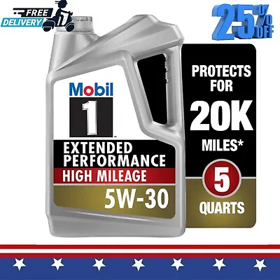 Mobil 1 Extended Performance High Mileage Full Synthetic Motor Oil 5W-30 5 Qt • $37.99