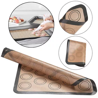 1× Oven Sheet Macaron Cake Cookie Baking Mould Mat Silicone Baking Mat Reusable • $6.28