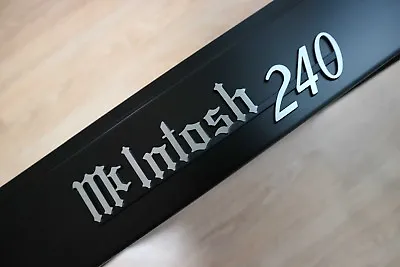 McINTOSH MC240 BLACK+BRUSHED LOGO EMBLEM LABEL BADGE - New Reproduction For DIY • $96