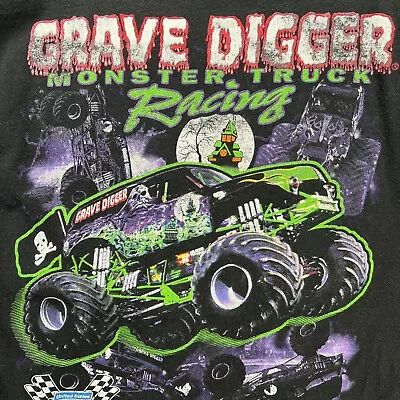 Vintage Grave Digger Shirt Mens Medium Black 90s Monster Jam Truck 90s Racing • $29.95