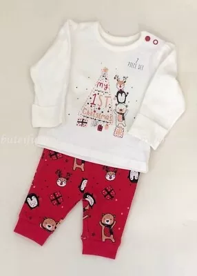 Baby Boys & Girls  My First Christmas  2 Piece Pyjamas NB-0-3-6M • £8.99