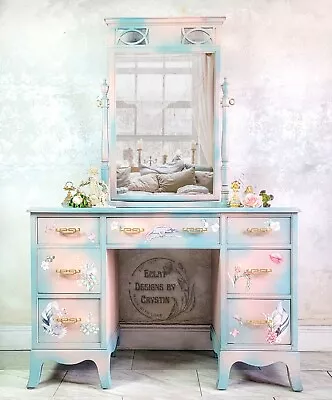 Tropical Paradise Vanity Table With Mirror Makeup Desk Vanity Dressing Table • $1675