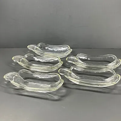 VTG Lot Of 5 Soda Fountain Restaurant Ware Heavy Glass Banana Split Boats Dish • $15.60