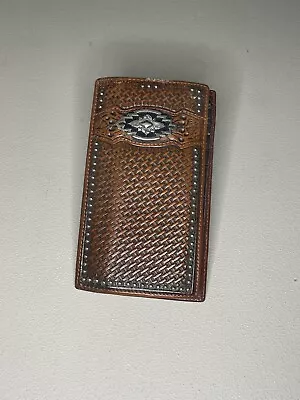 Ariat Bifold Leather Rodeo Wallet Used Distressed • $30