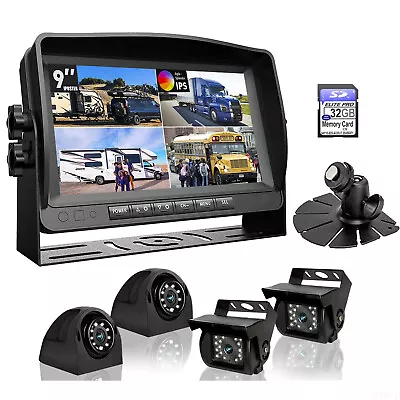 9  DVR Recorder Quad Monitor 4x 1080P Front Side Rear View Camera 32GB Truck RV • $239.89