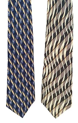 2 Vintage COCKTAIL COLLECTION TIE 100% Silk Made In USA Multi Color Necktie • $12