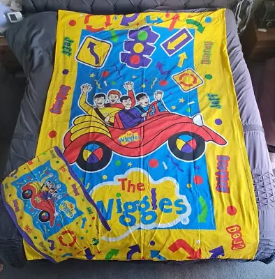 Vintage 1998 Wiggles Big Red Car Single Doona Quilt Cover WITH PILLOW CASE • $26.95