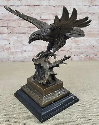 Art Deco Bald American Eagle Bust Bronze Sculpture On Marble Base Figurine Sale • $579