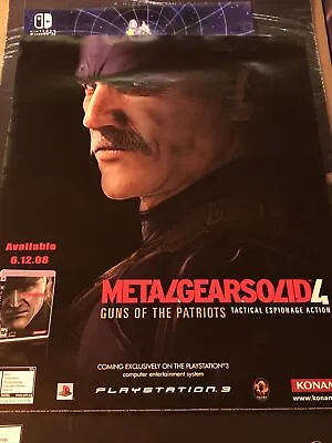 ⚠️Metal Gear Solid 4 PS3 RARE Double Sided Store Promo Poster *28inch X 22inch* • $72