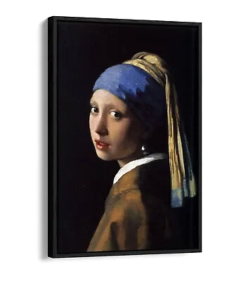 Vermeer The Girl With The Pearl Earrings-float Effect Canvas Wall Art Pic Print • £34.99