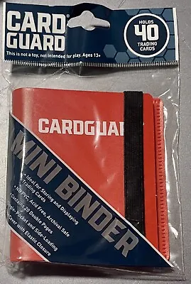 Cardguard Card Guard Mini Binder With Strap *Red* Holds 40 Cards Small ! NEW ! • $4.99