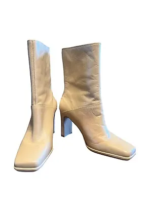 NEW Amanda Smith Tan Leather Heeled Boots Size 6 • $30