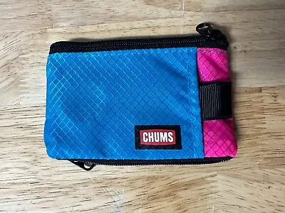 New Chums Surfshorts Wallet Lightweight Zippered Pink/Blue Water Resistant • $11.25