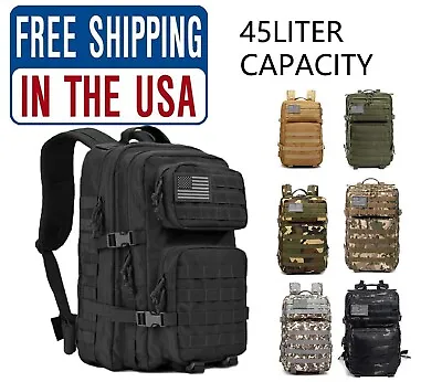 45L Military Tactical Backpack Large Army Molle Bag Rucksack 3 Day Assault Pack • $23.75