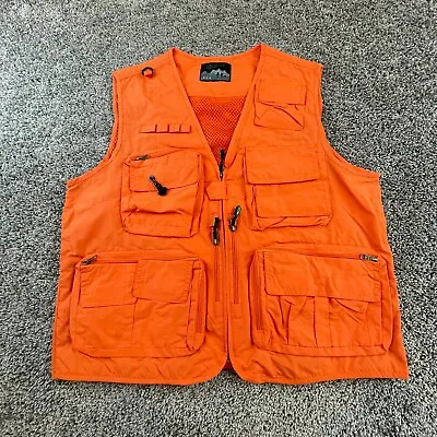 Military Brigade Vest Mens XL Orange Full ZipOutdoor Sports Hiking Hunting • $28.88