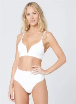 NWT L*Space M Siren Bikini Top Swimsuit White 116101 • $34