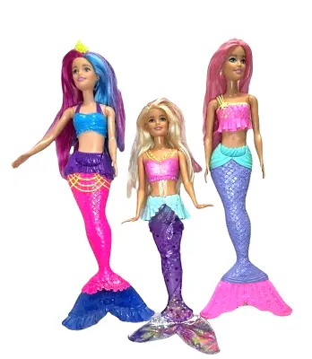 Mattel Barbie Dreamtopia Mermaid Tale Mixed Dolls Rainbow Blue Sparkle Lot Of 3 • $29.99